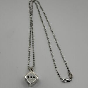 Silver Dice Pendant Necklace
